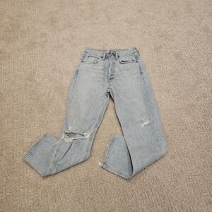 Agolde Riley Long High-Rise Straight Jeans Sz 25